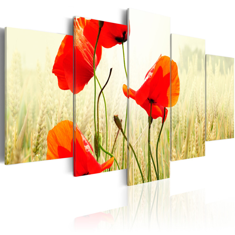 Canvas Art Print Nature and red poppies 58640 additionalImage 2