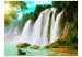 Photo Wallpaper Beauty of Nature - Landscape of Waterfalls Flowing into a Stony Lake 60040 additionalThumb 1