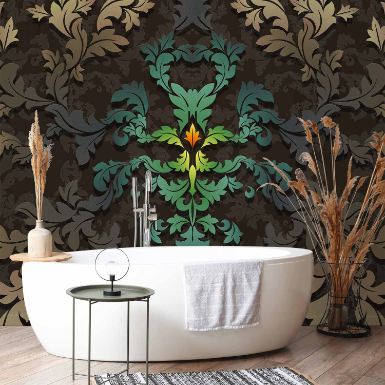 Photo Wallpaper Dancing Leaves - Baroque-Style Floral Pattern Changing Colors 60140 additionalImage 8