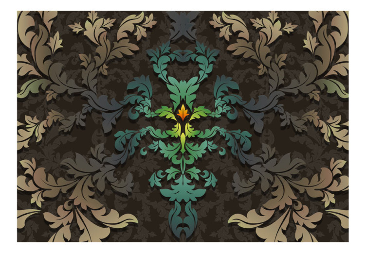 Photo Wallpaper Dancing Leaves - Baroque-Style Floral Pattern Changing Colors 60140 additionalImage 1