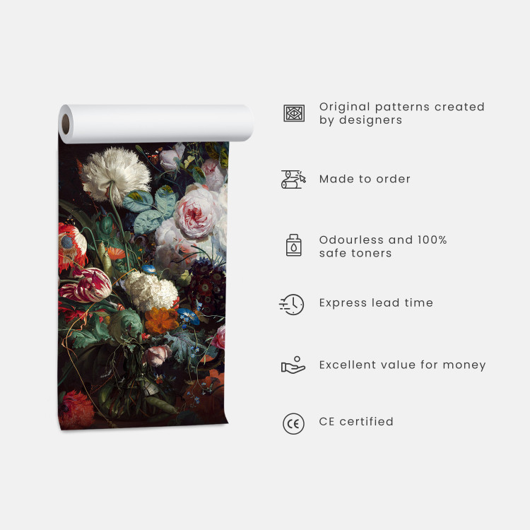 Photo Wallpaper Diary and Orchids - Floral Motif with Flowers in the Center and Texts in the Background 60240 additionalImage 9