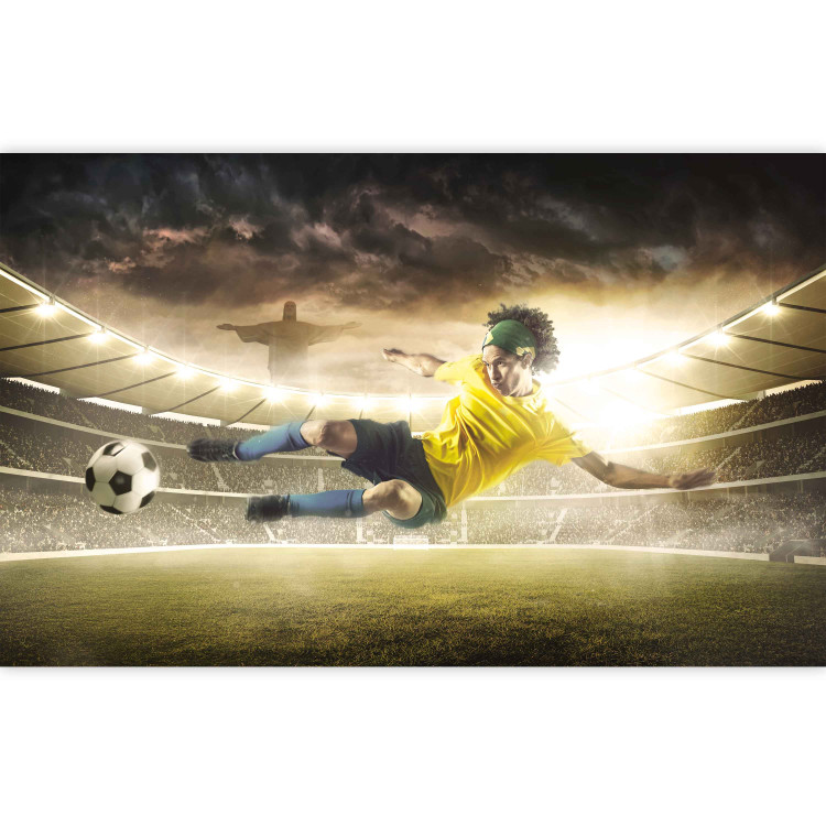 Wall Mural Brazilian Football - Match on a stadium with a soccer player for a teenager 61140 additionalImage 5
