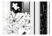 Photo Wallpaper Lilies - black and white pattern with vintage style patterns and flowers 64340 additionalThumb 1