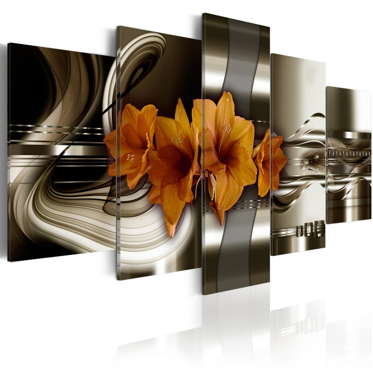 Canvas Print Hippeastrum and Abstract Waves 64740 additionalImage 2