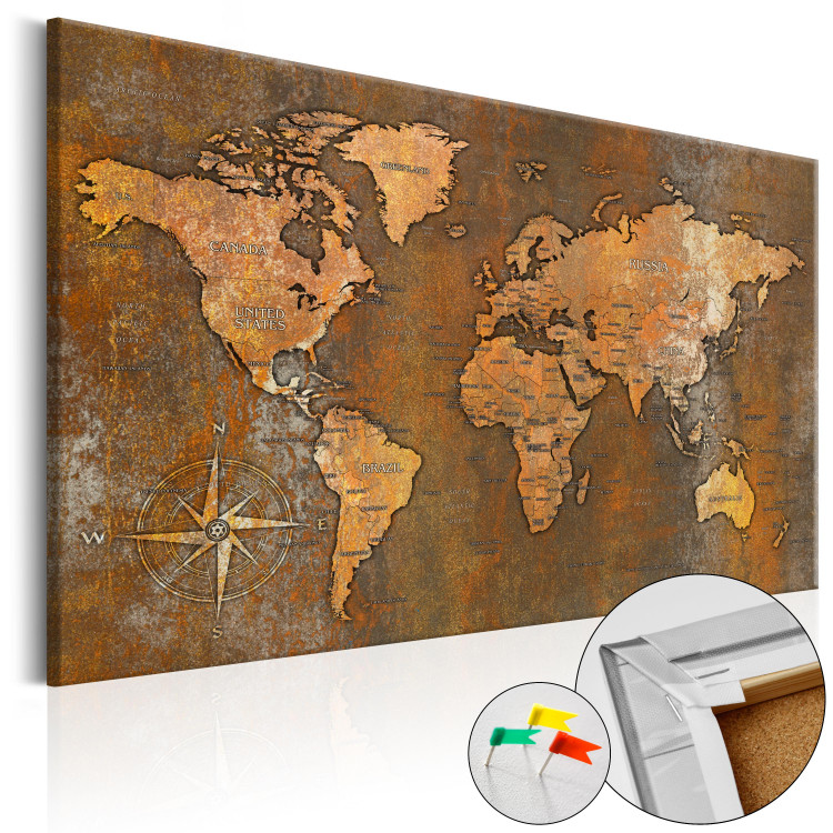 Decorative Pinboard Rusty World [Cork Map] 92140