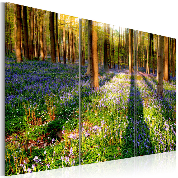 Canvas Print Floral Meadow Among Trees (3-part) - Spring Forest Landscape 96840 additionalImage 2