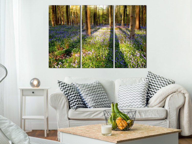 Canvas Print Floral Meadow Among Trees (3-part) - Spring Forest Landscape 96840 additionalImage 3