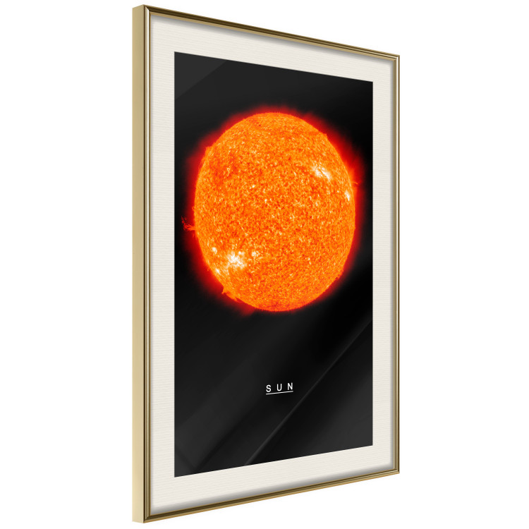 Wall Poster Sun - fiery star and English text on a dark cosmos background 116750 additionalImage 2