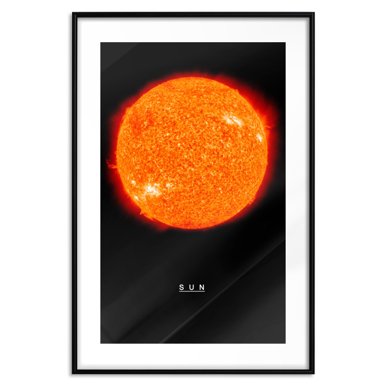 Wall Poster Sun - fiery star and English text on a dark cosmos background 116750 additionalImage 17