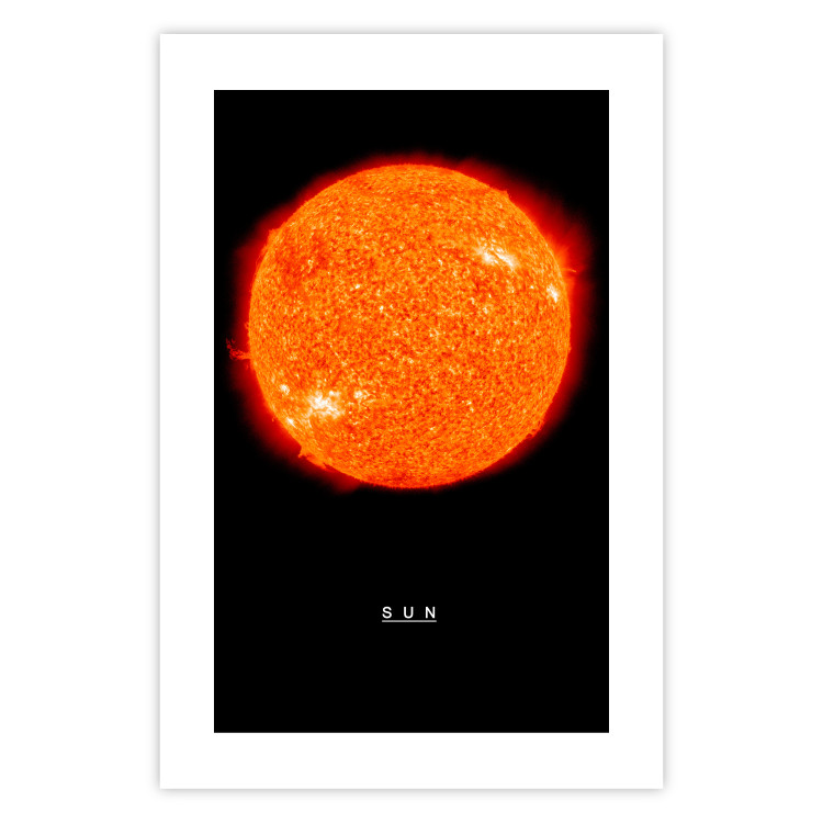 Wall Poster Sun - fiery star and English text on a dark cosmos background 116750 additionalImage 19