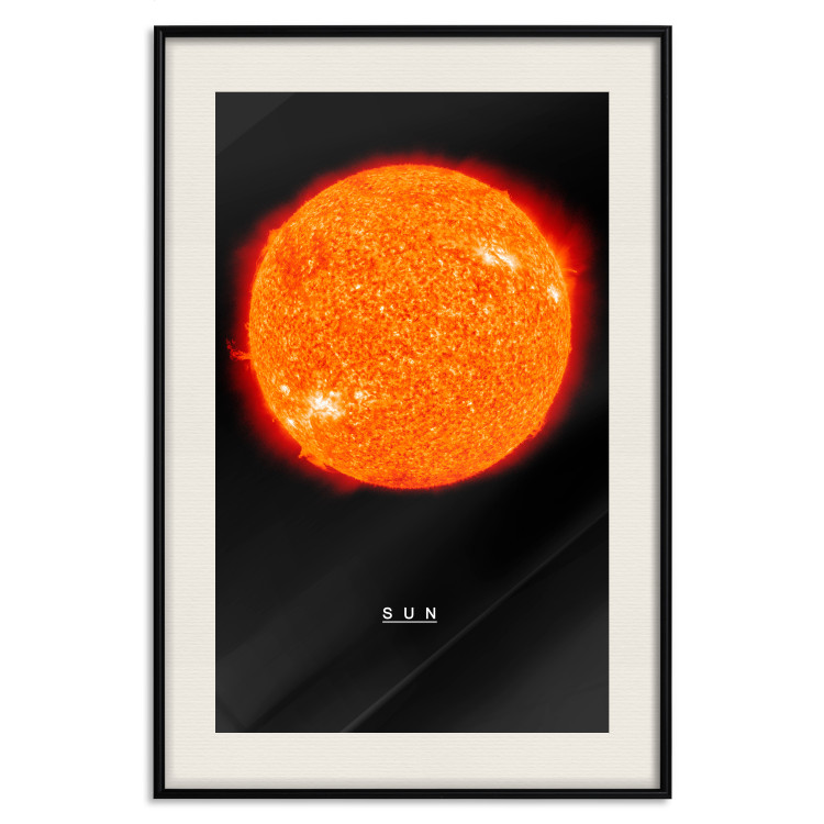 Wall Poster Sun - fiery star and English text on a dark cosmos background 116750 additionalImage 18