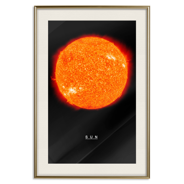 Wall Poster Sun - fiery star and English text on a dark cosmos background 116750 additionalImage 19
