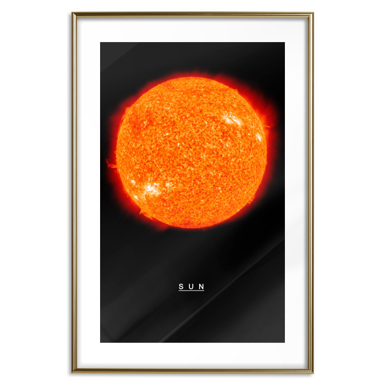 Wall Poster Sun - fiery star and English text on a dark cosmos background 116750 additionalImage 16