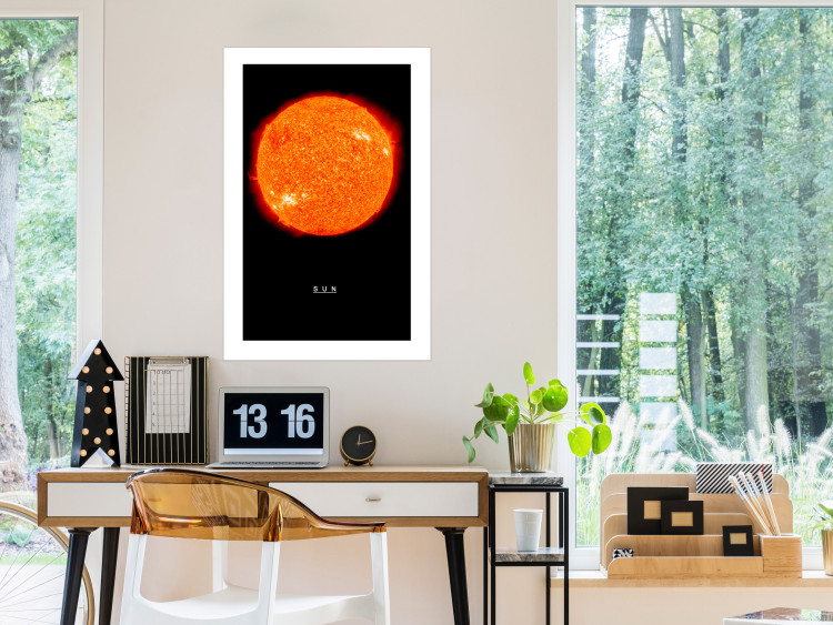 Wall Poster Sun - fiery star and English text on a dark cosmos background 116750 additionalImage 4