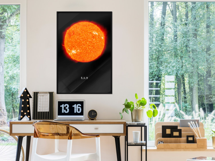 Wall Poster Sun - fiery star and English text on a dark cosmos background 116750 additionalImage 5