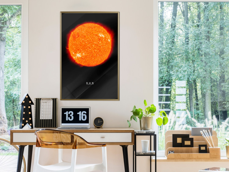 Wall Poster Sun - fiery star and English text on a dark cosmos background 116750 additionalImage 7