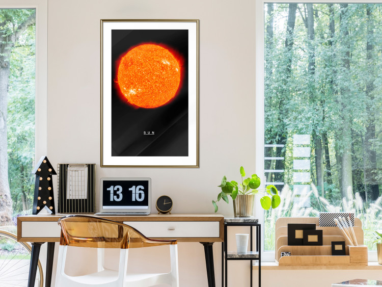 Wall Poster Sun - fiery star and English text on a dark cosmos background 116750 additionalImage 15