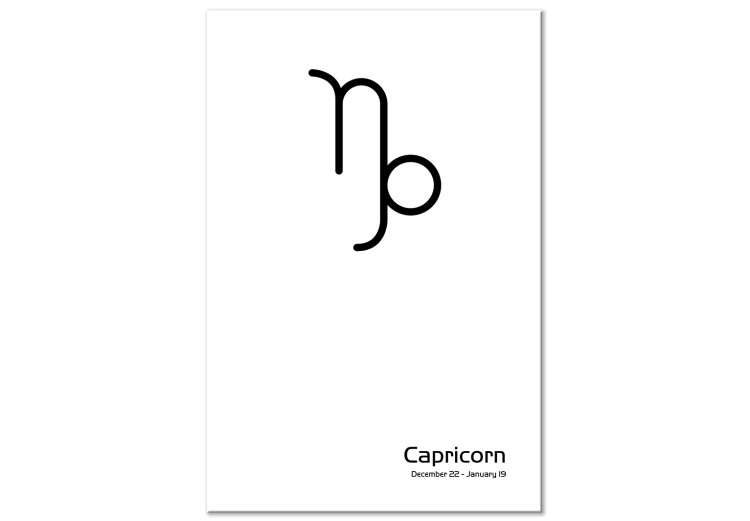 Canvas Capricorn zodiac sign - modern graphics with black lettering 117050