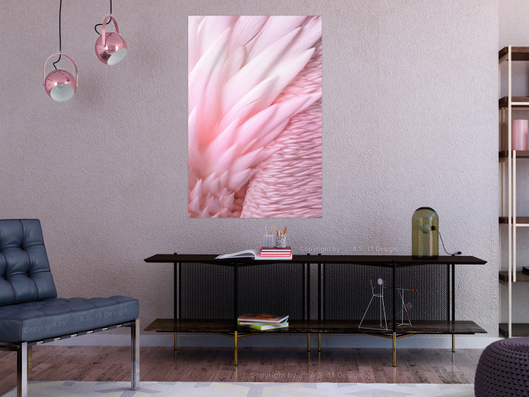 Wall Poster Angelic Feathers - composition with delicate feathers in pink color 117150 additionalImage 23