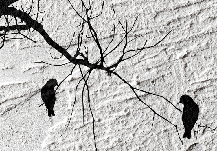 Wall Poster Bird Encounter - black and white landscape of tree and birds on branches 117250 additionalImage 8