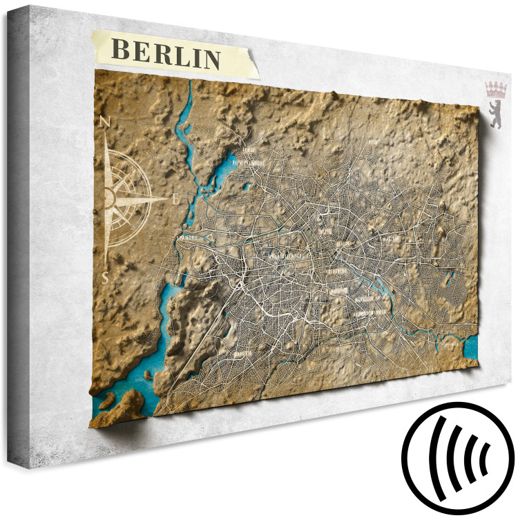 Canvas Hipsometric Berlin - a map representing the topography 118550 additionalImage 6