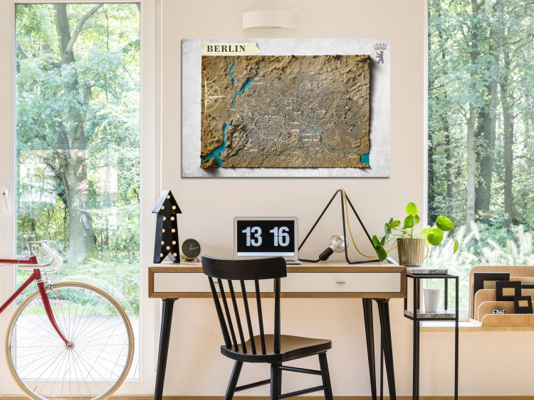 Canvas Hipsometric Berlin - a map representing the topography 118550 additionalImage 3