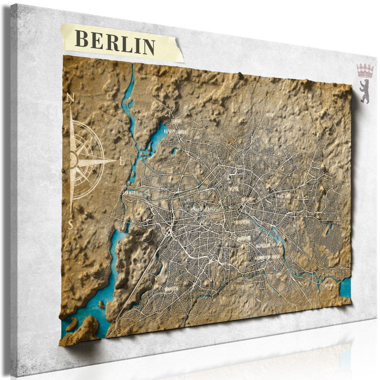 Canvas Hipsometric Berlin - a map representing the topography 118550 additionalImage 2