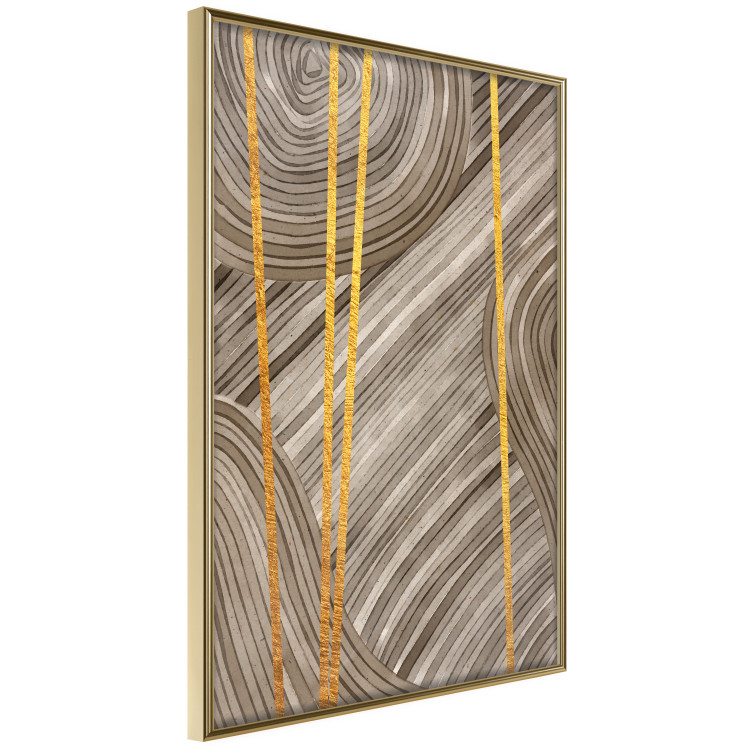 Poster Golden Details - unique abstraction in gilded lines on a bronze background 119250 additionalImage 12