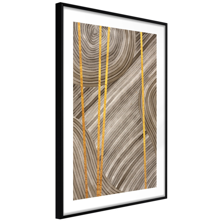 Poster Golden Details - unique abstraction in gilded lines on a bronze background 119250 additionalImage 11