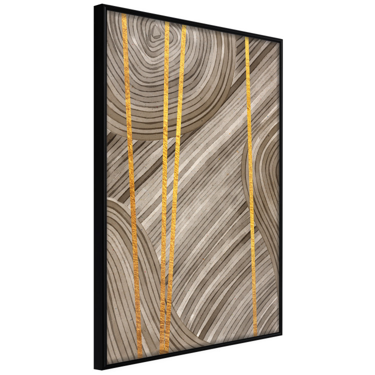 Poster Golden Details - unique abstraction in gilded lines on a bronze background 119250 additionalImage 10