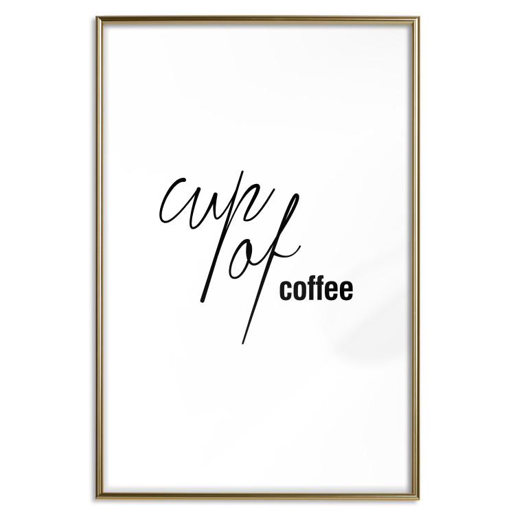 Poster Cup of Coffee - artistic black English text on a white background 122950 additionalImage 16