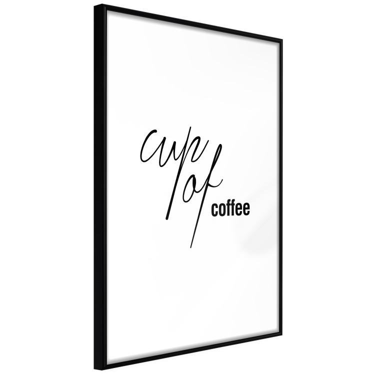 Poster Cup of Coffee - artistic black English text on a white background 122950 additionalImage 11
