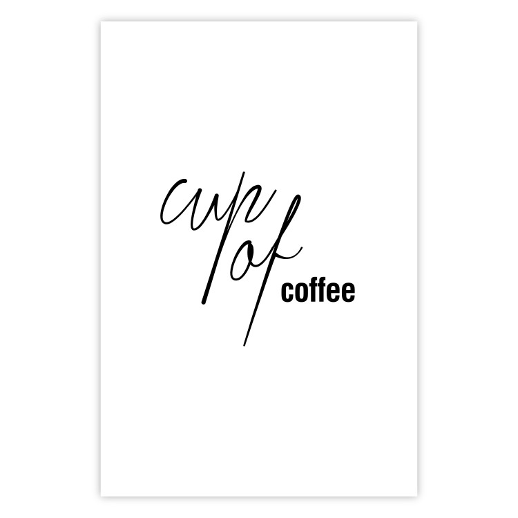 Poster Cup of Coffee - artistic black English text on a white background 122950 additionalImage 19