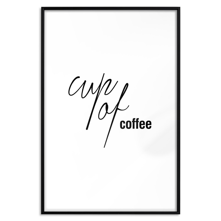 Poster Cup of Coffee - artistic black English text on a white background 122950 additionalImage 17