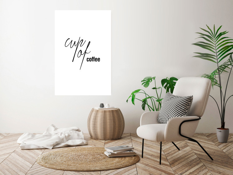 Poster Cup of Coffee - artistic black English text on a white background 122950 additionalImage 4