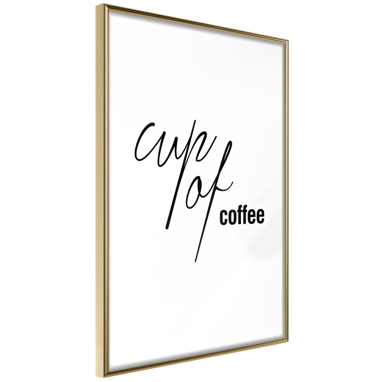 Poster Cup of Coffee - artistic black English text on a white background 122950 additionalImage 12