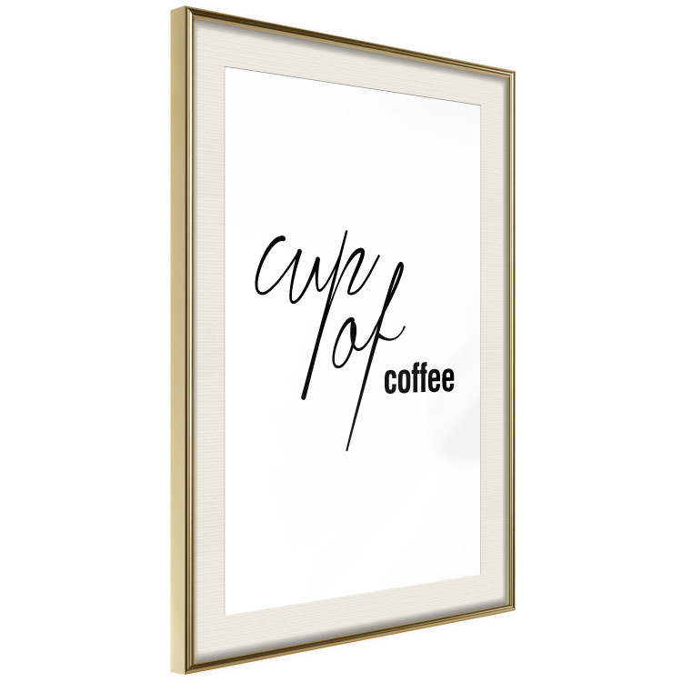 Poster Cup of Coffee - artistic black English text on a white background 122950 additionalImage 2