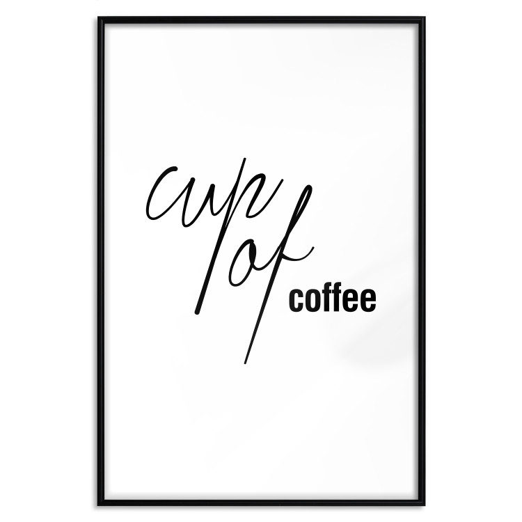 Poster Cup of Coffee - artistic black English text on a white background 122950 additionalImage 24