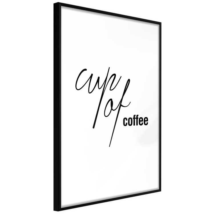 Poster Cup of Coffee - artistic black English text on a white background 122950 additionalImage 12