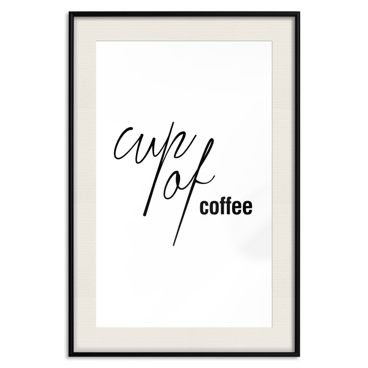 Poster Cup of Coffee - artistic black English text on a white background 122950 additionalImage 18