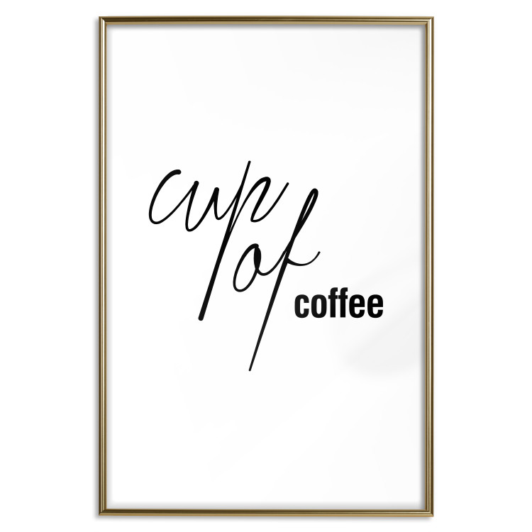 Poster Cup of Coffee - artistic black English text on a white background 122950 additionalImage 20