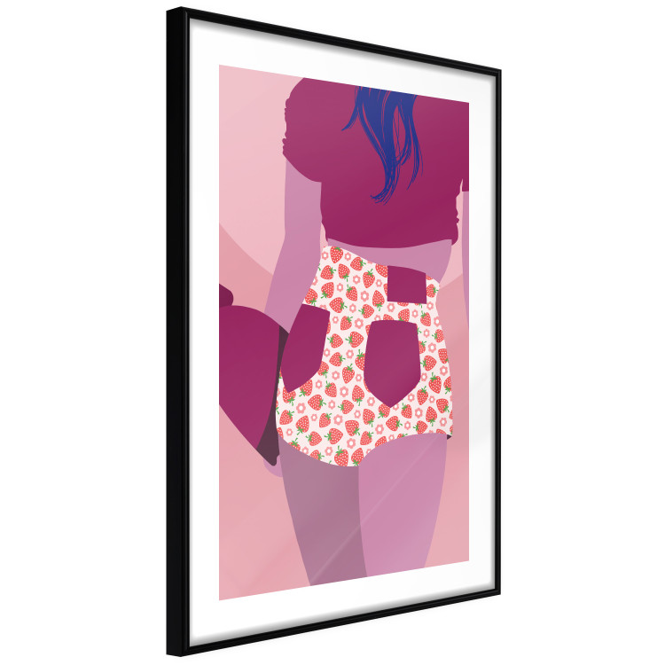 Poster Strawberry Shorts - woman's silhouette with fruits in pastel shade 123350 additionalImage 11