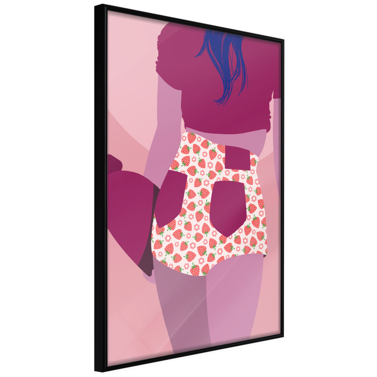 Poster Strawberry Shorts - woman's silhouette with fruits in pastel shade 123350 additionalImage 10