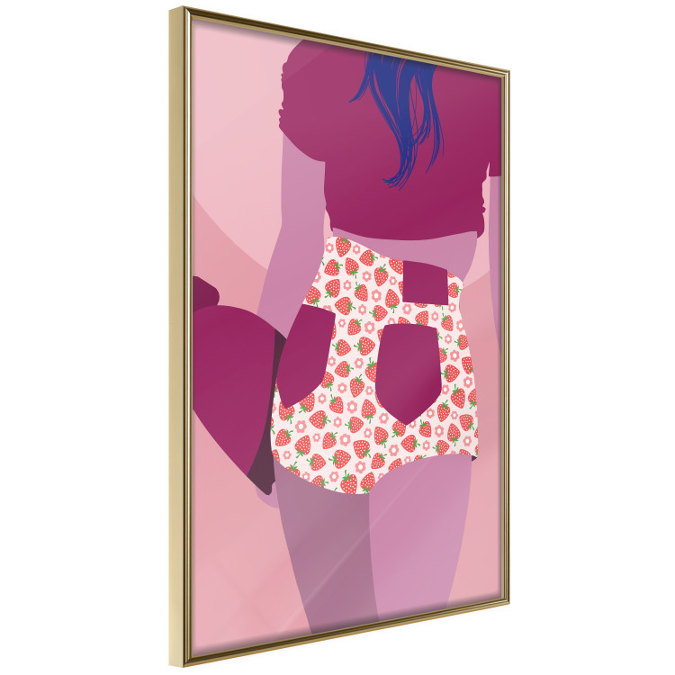 Poster Strawberry Shorts - woman's silhouette with fruits in pastel shade 123350 additionalImage 14