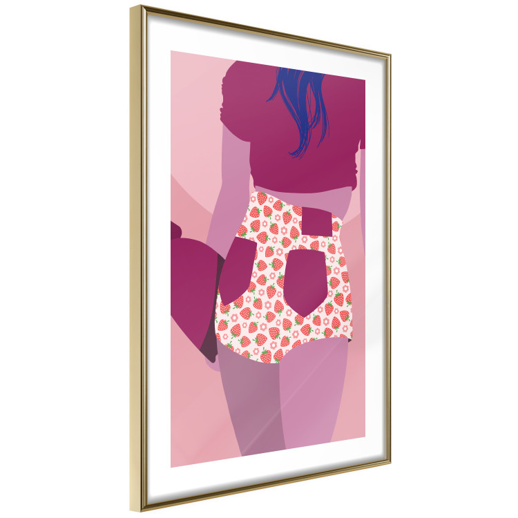 Poster Strawberry Shorts - woman's silhouette with fruits in pastel shade 123350 additionalImage 8