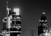 Canvas Triptych London by night - black and white panorama with the Thames 123650 additionalThumb 5