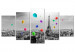 Canvas Print Paris Balloon (5 Parts) Wide Colourful 123950