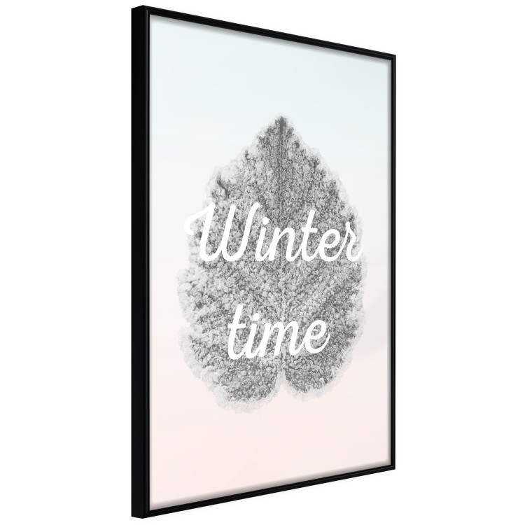 Poster Winter Time - black leaf with English text on pastel background 124950 additionalImage 10