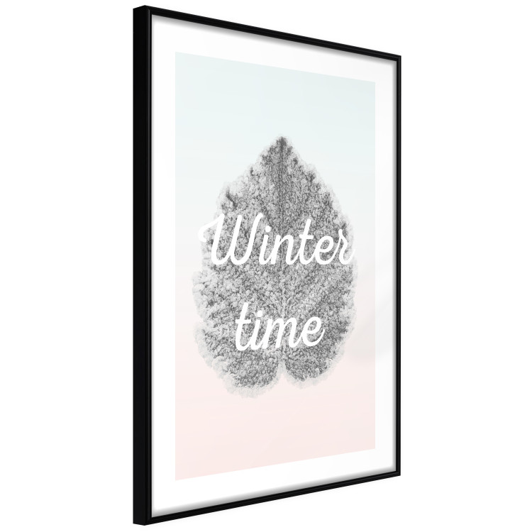 Poster Winter Time - black leaf with English text on pastel background 124950 additionalImage 13