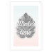 Poster Winter Time - black leaf with English text on pastel background 124950 additionalThumb 25